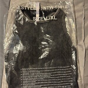 Zenana Outfitters Charcoal Ribbed Tank Top L/XL